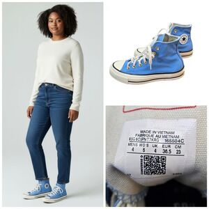 Converse Chuck Taylor All Star High Top Sky Blue Canvas Shoes Mens 4 Womans 6 US